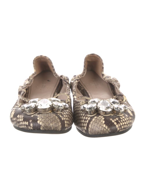 Miu Miu Embossed Leather Animal Print Ballet Flats