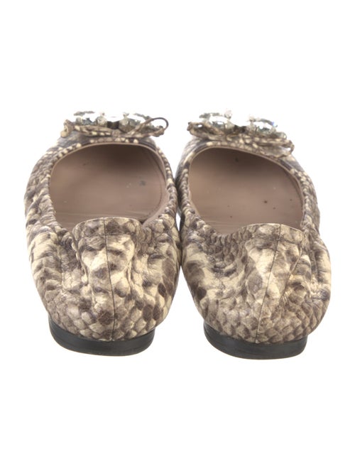 Miu Miu Embossed Leather Animal Print Ballet Flats