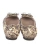 Miu Miu Embossed Leather Animal Print Ballet Flats
