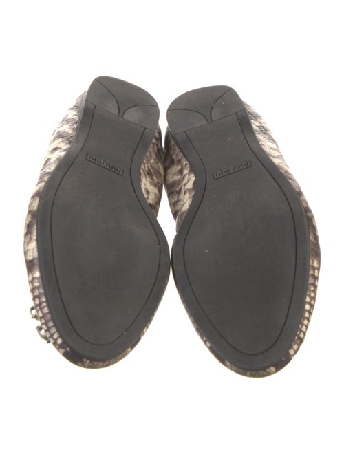 Miu Miu Embossed Leather Animal Print Ballet Flats