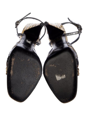 Miu Miu Snakeskin Animal Print Slingback Sandals