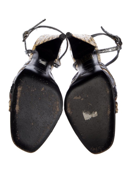 Miu Miu Snakeskin Animal Print Slingback Sandals