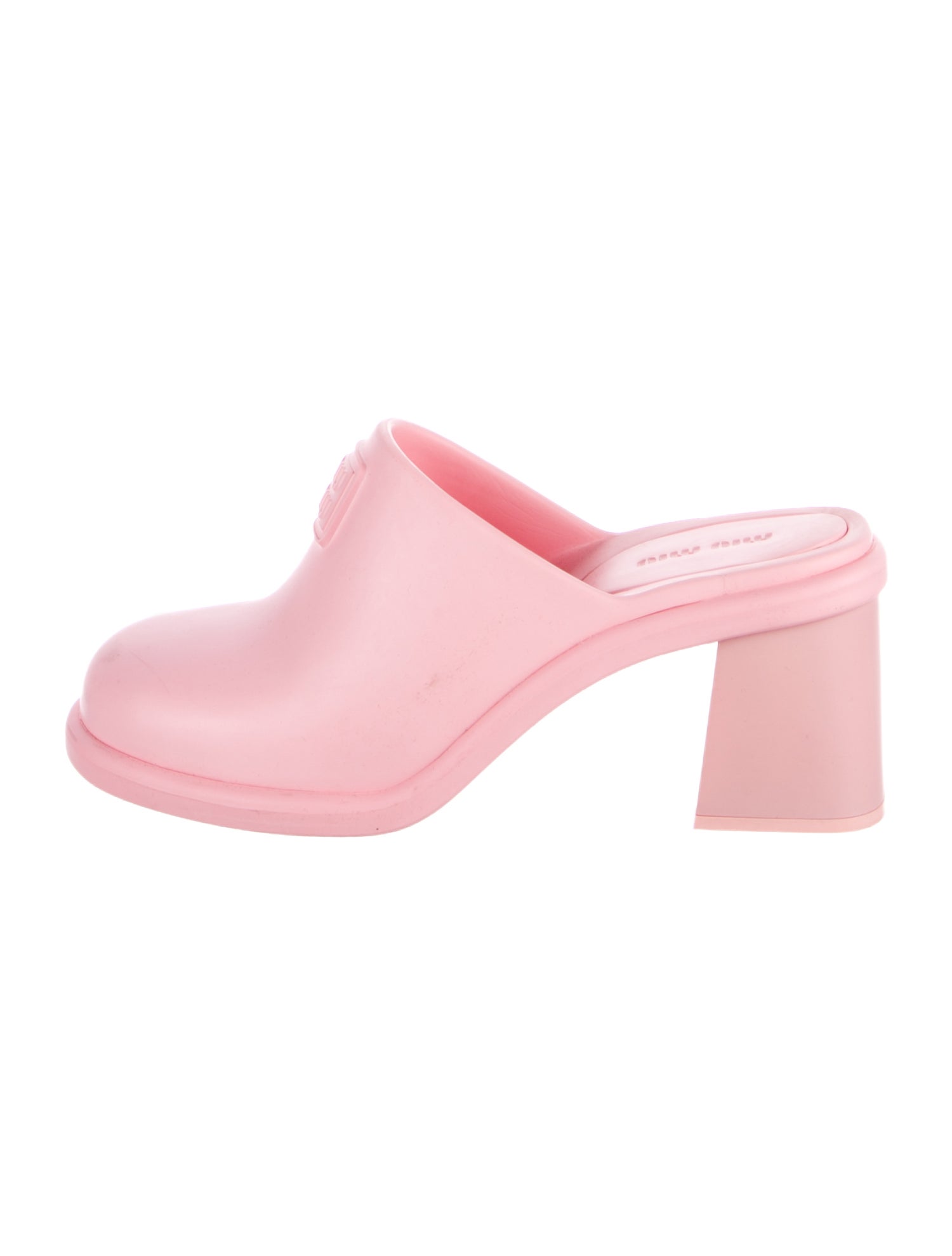Miu Miu Rubber Cutout Accent Mules