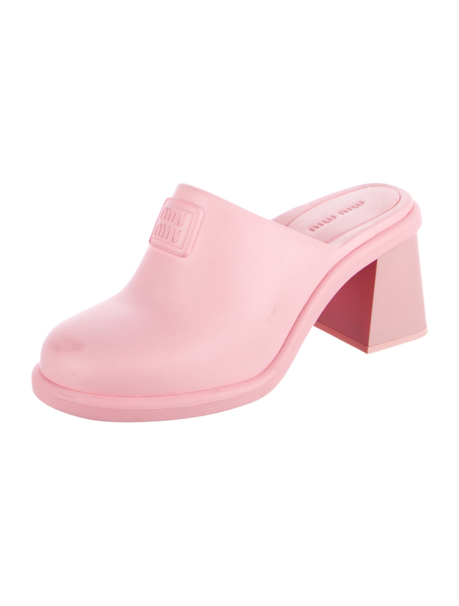 Miu Miu Rubber Cutout Accent Mules