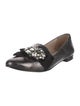 Miu Miu Leather Crystal Embellishments Loafers