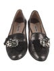 Miu Miu Leather Crystal Embellishments Loafers
