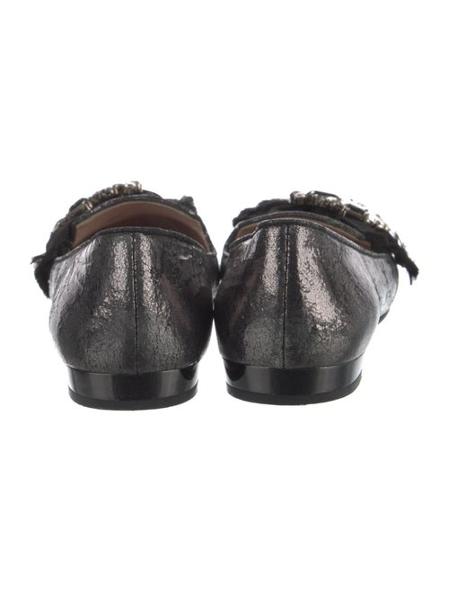 Miu Miu Leather Crystal Embellishments Loafers