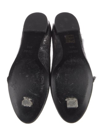 Miu Miu Leather Crystal Embellishments Loafers