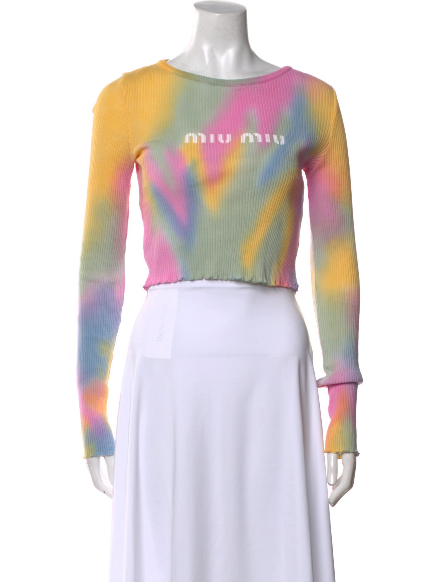 Miu Miu 2022 Tie-Dye Print Crop Top