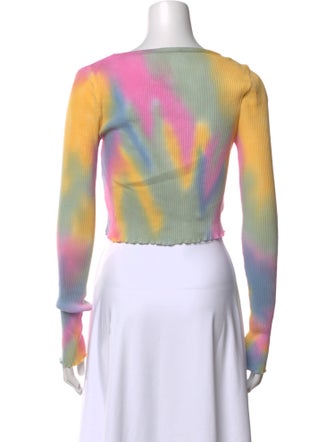 Miu Miu 2022 Tie-Dye Print Crop Top