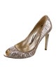 Sergio Rossi Satin Ruffle Embellishment Pumps