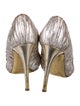 Sergio Rossi Satin Ruffle Embellishment Pumps
