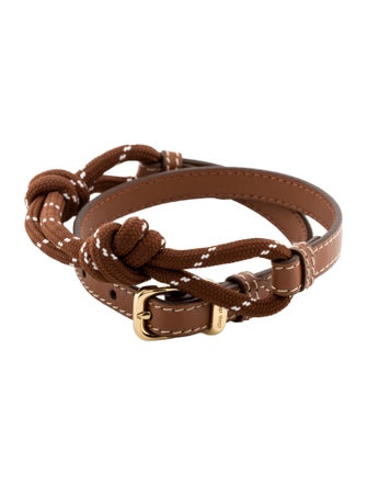 Miu Miu Cord & Leather Wrap Around Bracelet