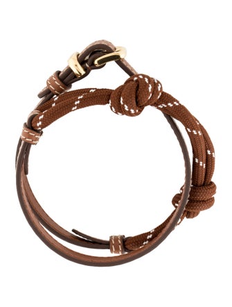 Miu Miu Cord & Leather Wrap Around Bracelet