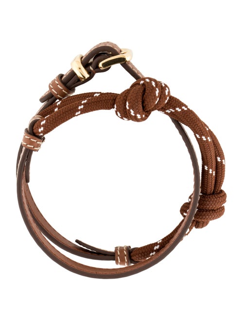 Miu Miu Cord & Leather Wrap Around Bracelet