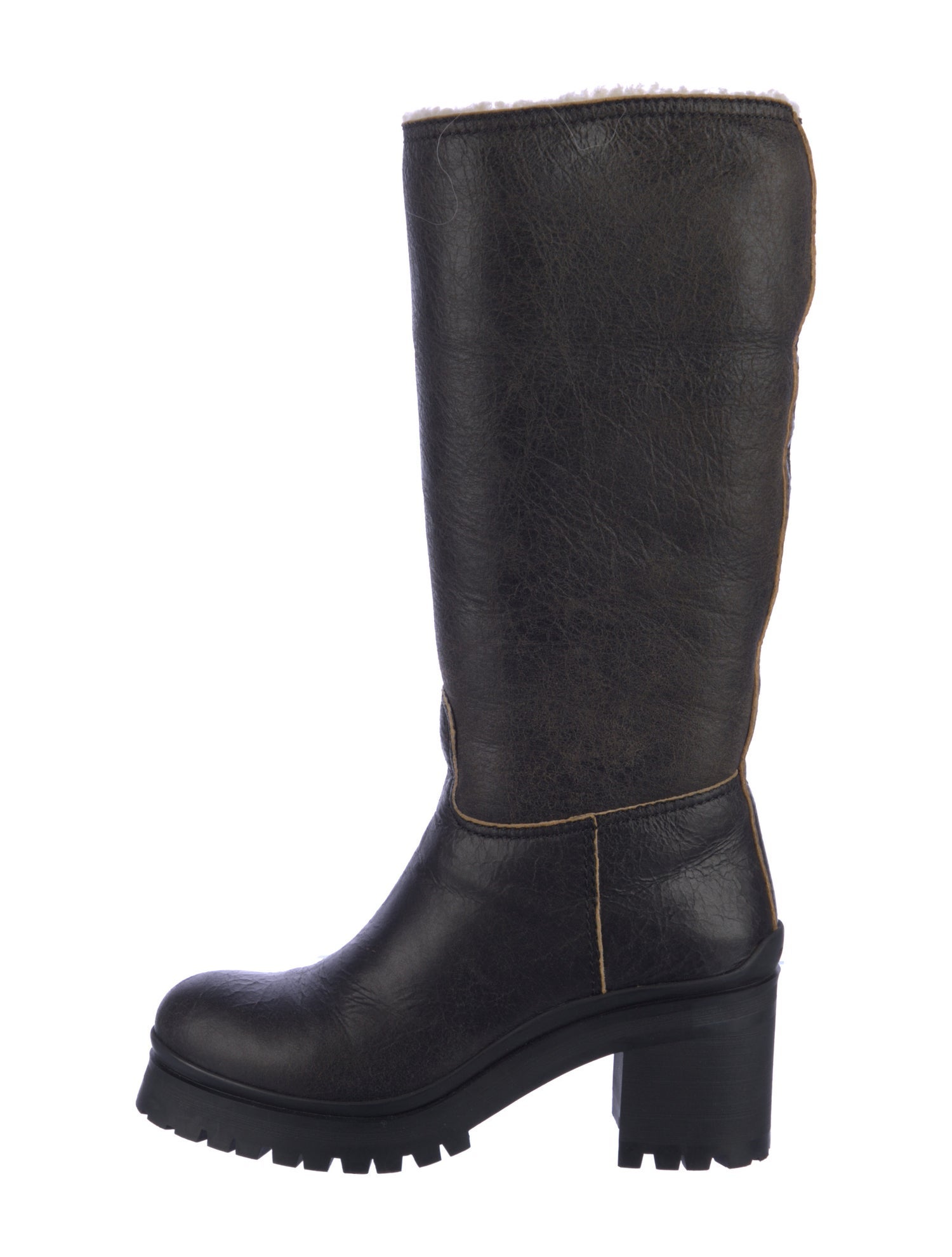 Miu Miu Leather Riding Boots