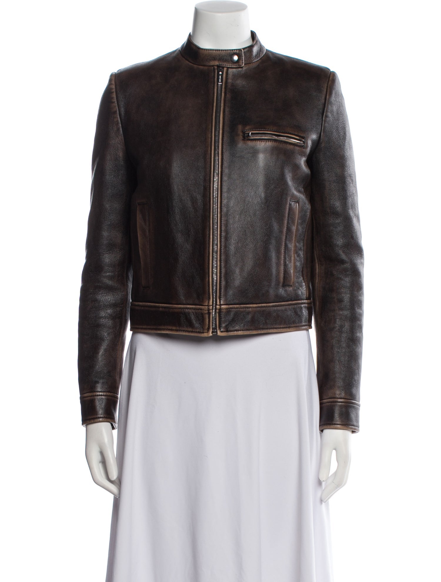 Miu Miu 2023 Leather Biker Jacket w/ Tags