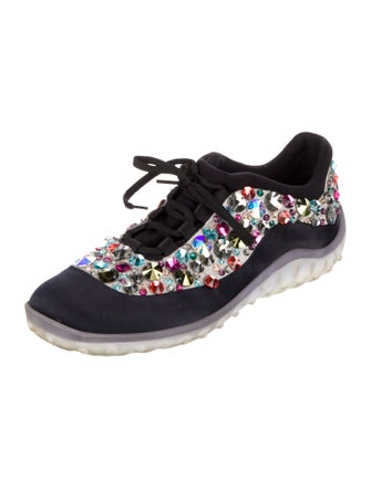 Miu Miu Crystal Colorblock Pattern Sneakers