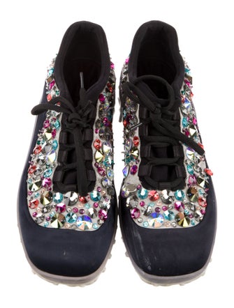 Miu Miu Crystal Colorblock Pattern Sneakers