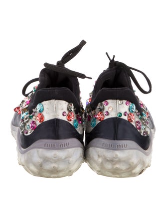 Miu Miu Crystal Colorblock Pattern Sneakers