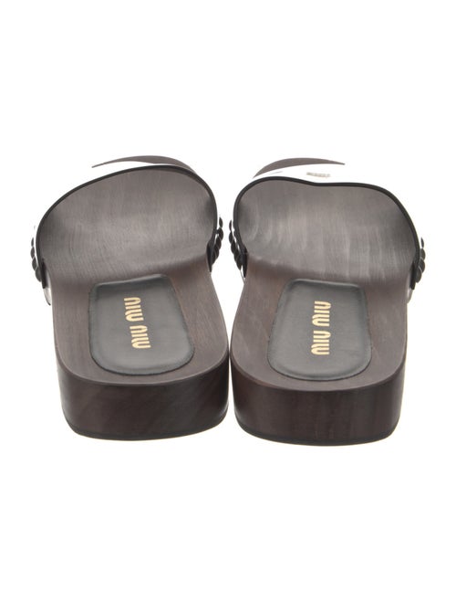 Miu Miu Leather Studded Accents Slides