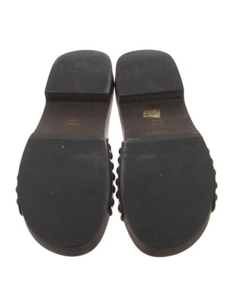 Miu Miu Leather Studded Accents Slides