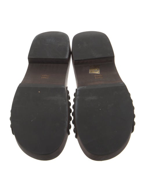 Miu Miu Leather Studded Accents Slides