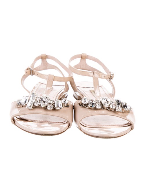 Miu Miu Patent Leather Bow Accents Sandals