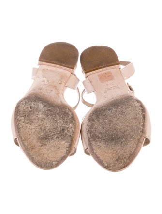 Miu Miu Patent Leather Bow Accents Sandals