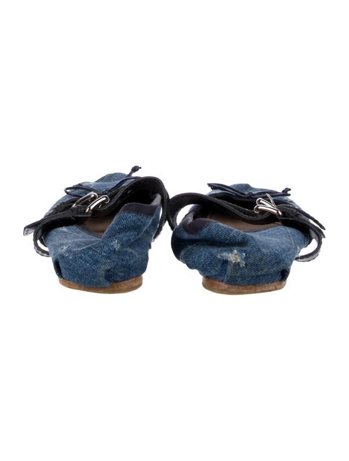 Miu Miu Denim Bow Accents Mary Jane Flats