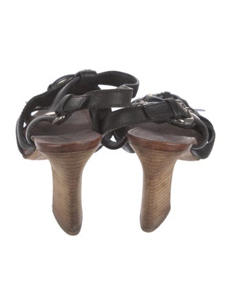 Miu Miu Leather Studded Accents Gladiator Sandals