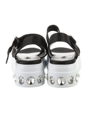 Miu Miu Crystal Embellishments Slingback Sandals