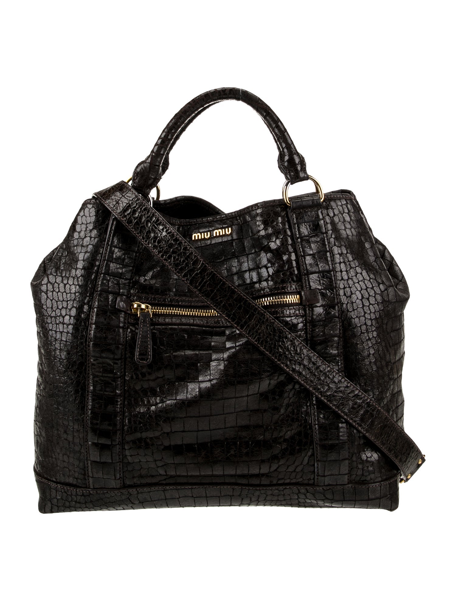 Miu Miu Embossed Leather Hobo