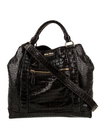 Miu Miu Embossed Leather Hobo