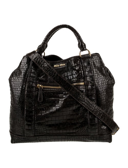 Miu Miu Embossed Leather Hobo