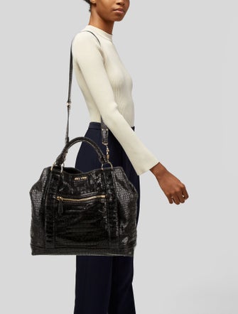 Miu Miu Embossed Leather Hobo