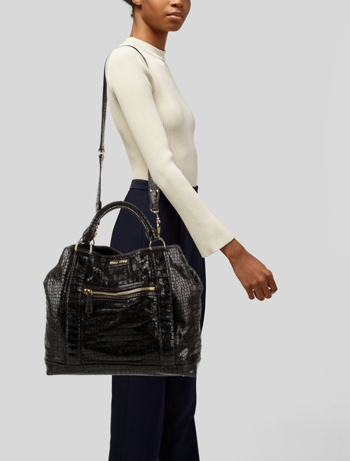 Miu Miu Embossed Leather Hobo