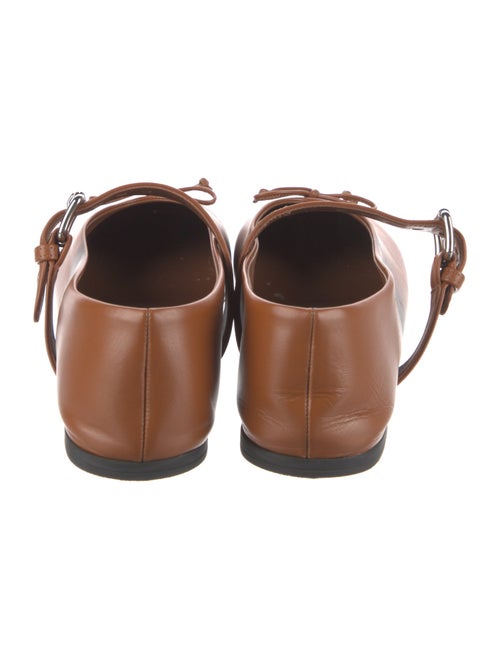 Miu Miu Leather Bow Accents Mary Jane Flats