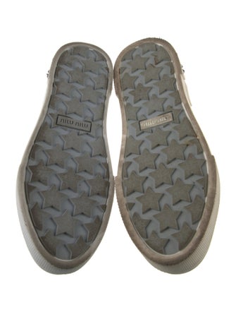 Miu Miu Patent Leather Crystal Embellishments Sneakers