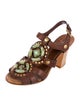 Miu Miu Leather Studded Accents Slingback Sandals