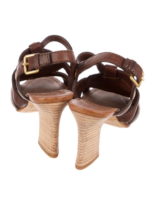 Miu Miu Leather Studded Accents Slingback Sandals