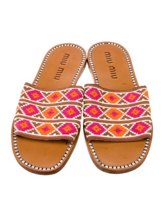 Miu Miu Leather Printed Slides