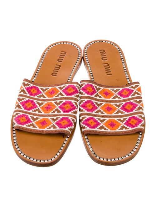 Miu Miu Leather Printed Slides