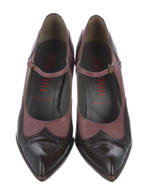Miu Miu Leather Colorblock Pattern Pumps