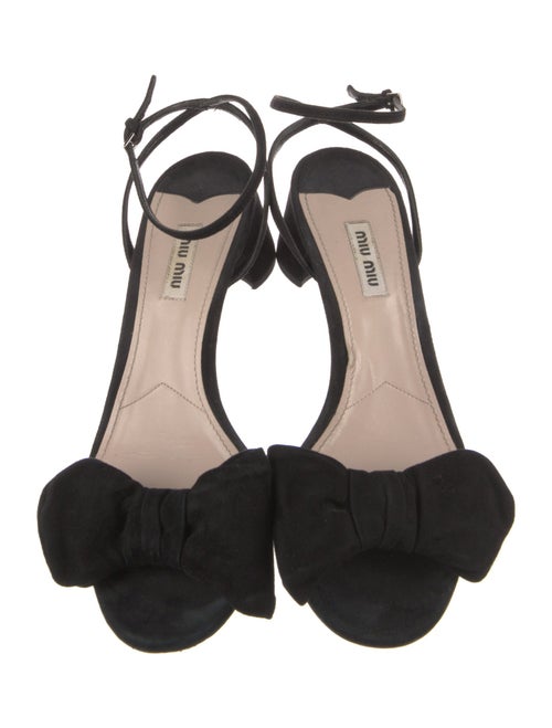 Miu Miu Suede Bow Accents Sandals