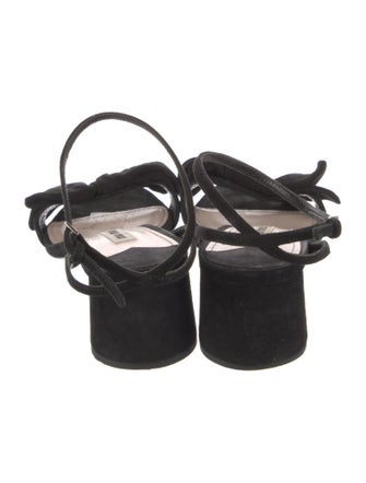 Miu Miu Suede Bow Accents Sandals