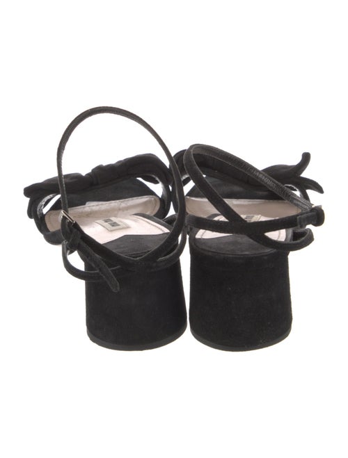Miu Miu Suede Bow Accents Sandals