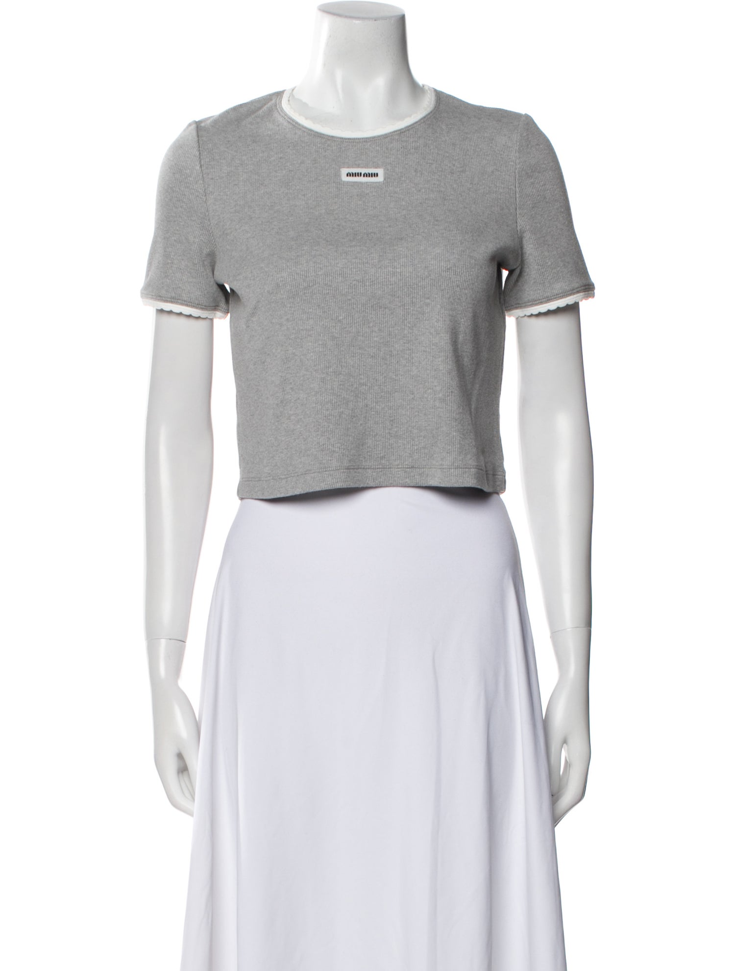 Miu Miu 2024 Crew Neck Crop Top