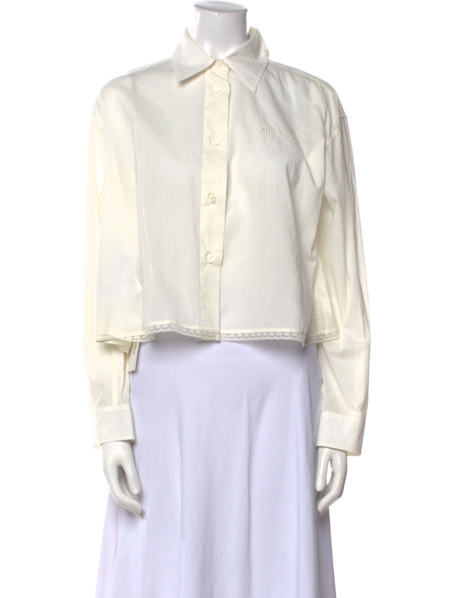 Miu Miu 2024 Long Sleeve Crop Top