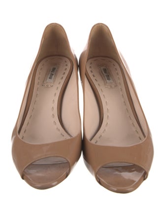 Miu Miu Patent Leather Crystal Embellishments Pumps